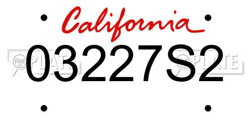 03227S2 California License Plate