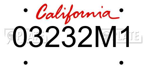 03232M1 California License Plate