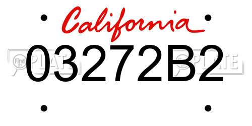 03272B2 California License Plate