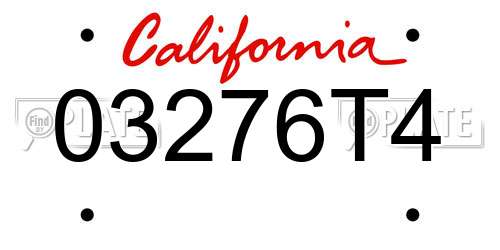 03276T4 California License Plate
