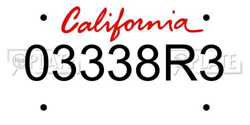 03338R3 California License Plate