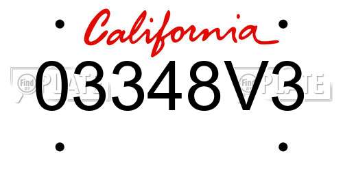 03348V3 California License Plate