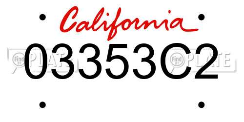 03353C2 California License Plate