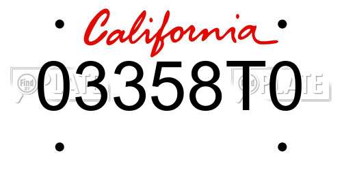 03358T0 California License Plate