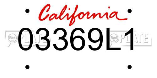 03369L1 California License Plate