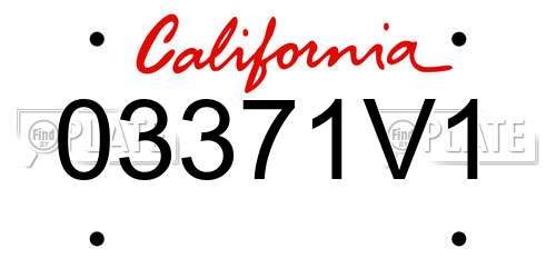03371V1 California License Plate