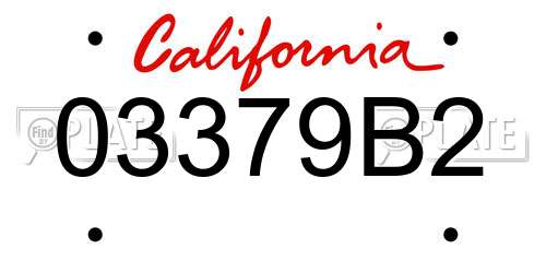 03379B2 California License Plate