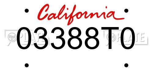 03388T0 California License Plate