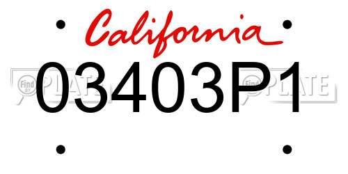 03403P1 California License Plate
