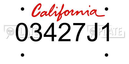 03427J1 California License Plate