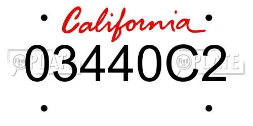 03440C2 California License Plate