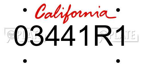 03441R1 California License Plate