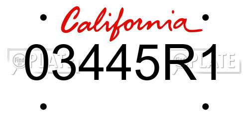 03445R1 California License Plate
