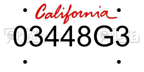 03448G3 California License Plate
