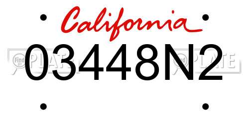 03448N2 California License Plate