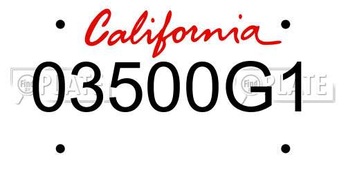 03500G1 California License Plate