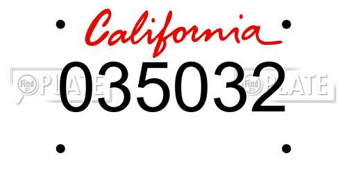 035032 California License Plate
