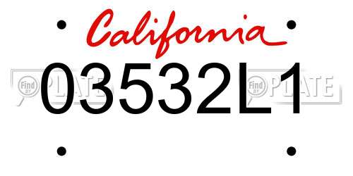 03532L1 California License Plate
