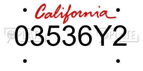 03536Y2 California License Plate