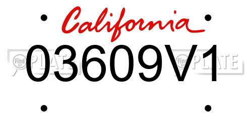03609V1 California License Plate