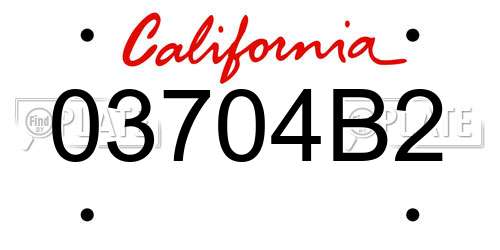 03704B2 California License Plate