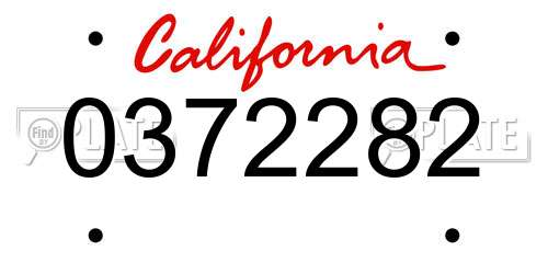 0372282 California License Plate