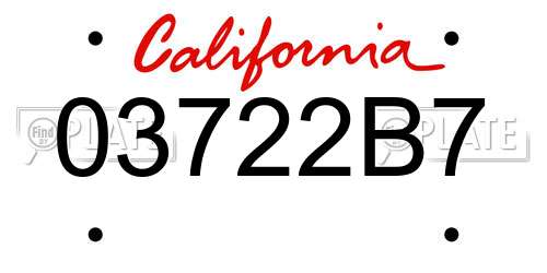 03722B7 California License Plate