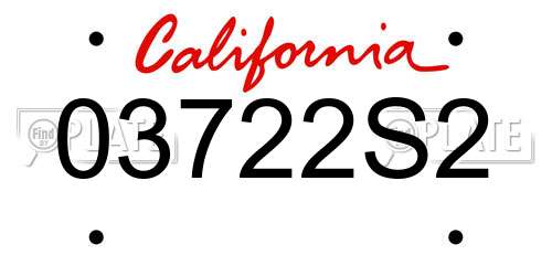 03722S2 California License Plate