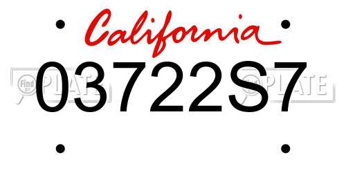 03722S7 California License Plate