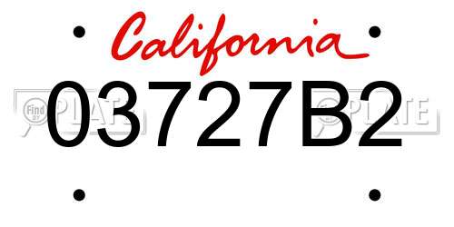 03727B2 California License Plate