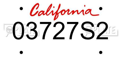 03727S2 California License Plate