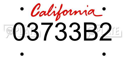 03733B2 California License Plate