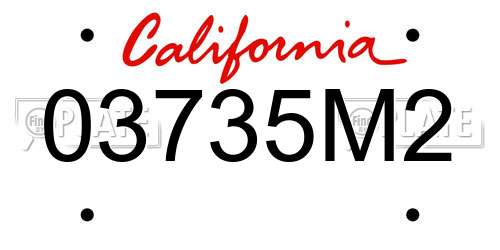 03735M2 California License Plate