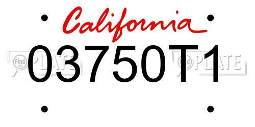 03750T1 California License Plate