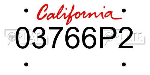 03766P2 California License Plate