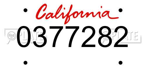 0377282 California License Plate