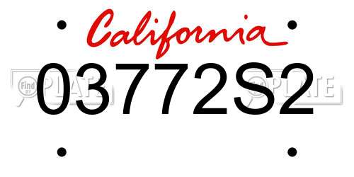 03772S2 California License Plate