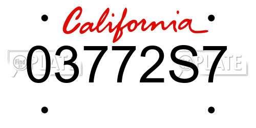 03772S7 California License Plate