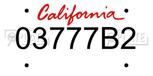 03777B2 California License Plate