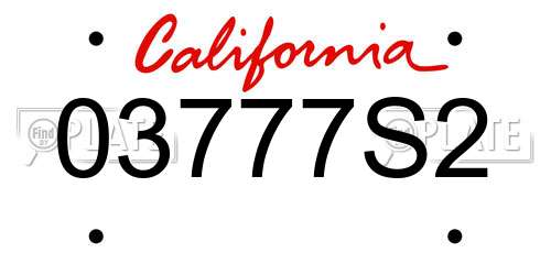 03777S2 California License Plate
