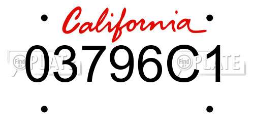 03796C1 California License Plate