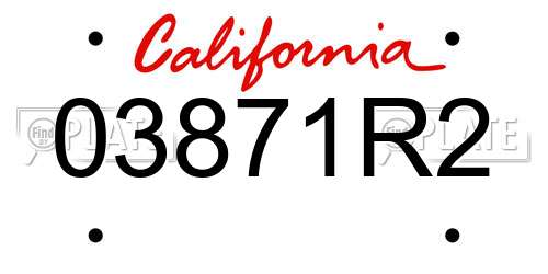 03871R2 California License Plate