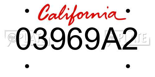 03969A2 California License Plate