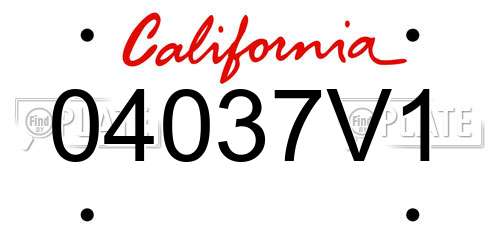 04037V1 California License Plate