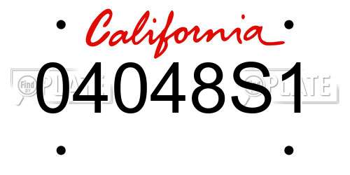 04048S1 California License Plate