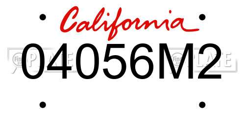 04056M2 California License Plate