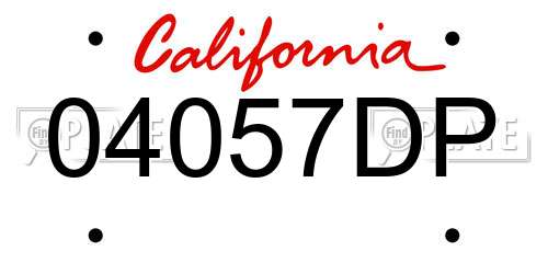 04057DP California License Plate