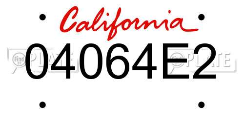 04064E2 California License Plate