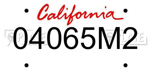 04065M2 California License Plate