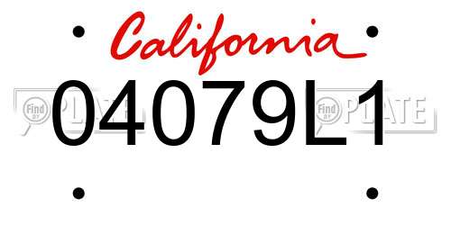 04079L1 California License Plate